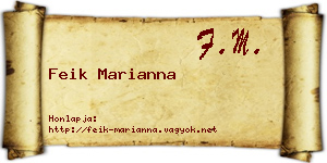 Feik Marianna névjegykártya